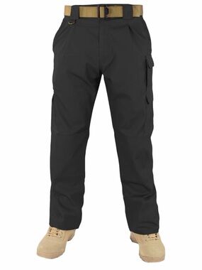 RynoGear Men's Black Cargo Pants - Classic Utility Style, Size XL